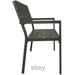 Garden Bench Park Chair 2 Seater Outdoor Patio Furniture Balcony Aluminium New