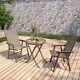 Garden Bistro Patio Furniture Set Folding Table With 2 Chairs Outdoor Waterproof