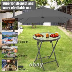 Garden Bistro Patio Furniture Set Folding Table with 2 Chairs Outdoor Waterproof