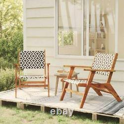Garden Chairs Solid Wood Patio Outdoor Poly Rattan Seat Wooden Armchair 2 pcs