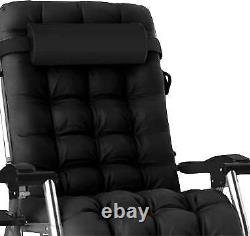 Garden Chairs outdoor Patio Furniture Grey Black Chair Zero Gravity Relaxer