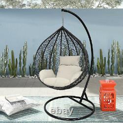 Garden Egg Chair Hanging Swing Cocoon Outdoor patio white/black/br Rattan style