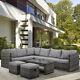 Garden Furniture Rattan Set Corner Sofa 8 Seater With Coffee Table Outdoor Patio