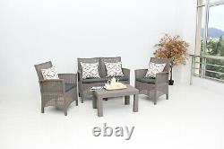 Garden Furniture Set 4 Piece Chairs Table for Patio Outdoor Conservatory