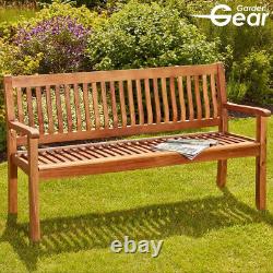 Garden Gear Acacia Hardwood 3-Seat Bench Water Resistant Outdoor Patio Furniture