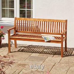 Garden Gear Acacia Hardwood 3-Seat Bench Water Resistant Outdoor Patio Furniture