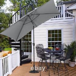 Garden Large Parasol with Base Home Outdoor Patio Sun Shade Rectangle Umbrella