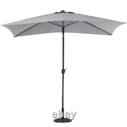 Garden Large Parasol with Base Home Outdoor Patio Sun Shade Rectangle Umbrella