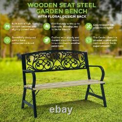 Garden Metal Rustic Outdoor Seating Iron Patio 2 3 Home Furniture Bench Cushion