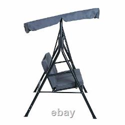 Garden Metal Swing Chair 3 Seater Hammock Patio Canopy Bench Lounger