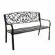 Garden Metal Wood Bench Outdoor Seating Cast Iron Rustic Patio 2 3 Seat Cushion