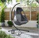 Garden Outdoor Patio Steel Hanging Egg Chair Seater With Cushion Sun Seat