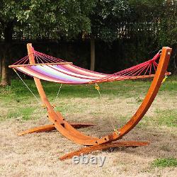 Garden Outdoor Patio Wooden Wood Frame Hammock Arc Stand Sun Swing Bed Seat