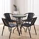 Garden Patio Bistro Table & 2/4 Chairs Outdoor Furniture Dining Set Black