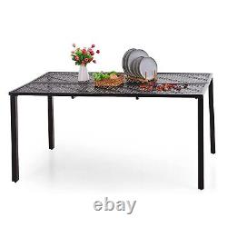 Garden Patio Dining Table Outdoor Bistro Tables Furniture Large Rectangle