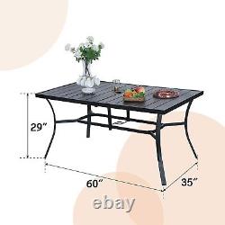 Garden Patio Dining Table Outdoor Bistro Tables Furniture with Metal Frame