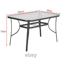 Garden Patio Dining Table Outdoor Bistro Tables Furniture with Metal Frame Glass