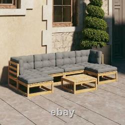 Garden Patio Lounge Set Outdoor Corner Sofa with Cushions Solid Pinewood