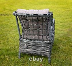 Garden Patio Rattan Furniture Sofa Set 2 Chairs Table 2 Stools 6 Seater Outdoor