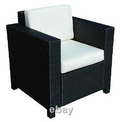 Garden Patio Rattan Wicker Furniture Single Cube Chair Sofa Outdoor Cream White