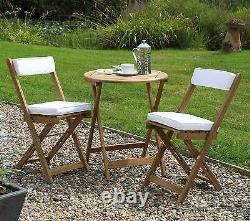 Garden Patio Set Bistro Table and Chairs Wooden Folding Garden Furniture Outdoor
