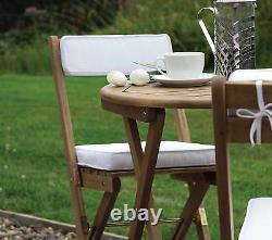 Garden Patio Set Bistro Table and Chairs Wooden Folding Garden Furniture Outdoor