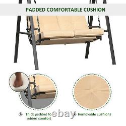 Garden Patio Swing Chair 2 Seater Swinging Hammock Outdoor Cushioned Bench Seat