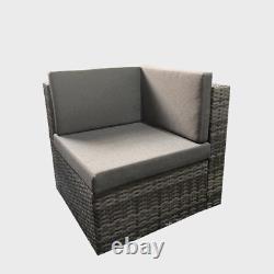Garden Rattan Furniture L Shape Sofa Corner Set Outdoor Patio With Cushions