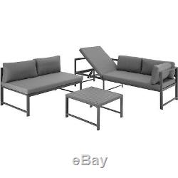 Garden Seating Set Table Aluminium Patio Furniture Lounge Sofa Outdoor Grey new