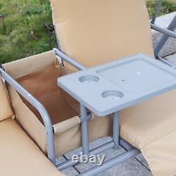 Garden Swing Chair 2 Seater Hammock Patio Outdoor Canopy Cushion Drink Tray