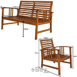 Garden Wooden Lounge Set Outdoor Patio Garden Furniture Table Chairs Bench Set