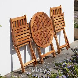 Garden life Wooden Bistro Furniture Set Outdoor Folding Patio Table and 2 Chairs