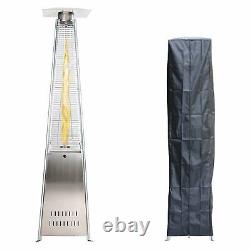 Gas Patio Heater Outdoor Flame Pyramid Large 7Ft Freestanding with Cover Garden