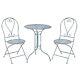 Glamhaus Metal Garden Bistro Set Patio 3 Piece Outdoor Furniture Chairs Table