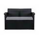 Graphite 2-seater Rattan Effect Sofa & Cushion Outdoor Garden Patio Furniture