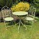 Green Bistro Set Outdoor Patio Garden Furniture Table And 2 Chairs Metal Frame