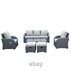 Grey Outdoor Rattan Garden Furniture Patio Sofa Chair Set Conservatory