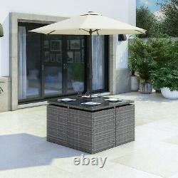Grey Rattan 10 Piece Garden Furniture Dining Set/Outdoor Patio Set