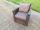 Grey Wicker Rattan High Back Arm Chair Sofa Patio Outdoor Garden Furniture