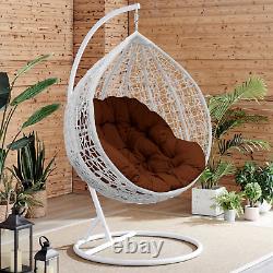 Hanging Egg Chair Rattan Outdoor Indoor Patio Garden Swing Chairs With Cushion