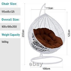 Hanging Egg Chair Rattan Outdoor Indoor Patio Garden Swing Chairs With Cushion