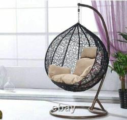 Hanging Rattan Swing Patio Garden Chair Weave Egg with Cushion In Outdoor Indoor