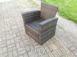 High Back Rattan Arm Chair Patio Outdoor Garden Furniture With Cushion