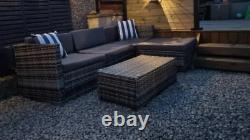 Itzcominghome Garden Lounge Corner Sofa Set Cushions Outdoor Patio Poly Rattan