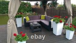 Keter Brand New Rattan Garden Set Corner Sofa Table Outdoor Patio Conservatory