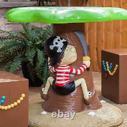 Kids Pirate Outdoor Garden Patio Table & Stools Furniture Set for Children