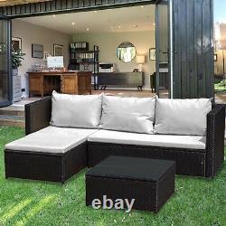 L-Shape Rattan Garden Furniture 4 Seater Corner Sofa Coffee Table Outdoor Patio