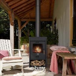 Large Outdoor Heater Indoor Wood Stove Garden Black Metal Fire Lantern For Patio
