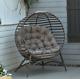Metal Egg Chair Outdoor Garden Furniture Patio Cushion Seat Conservatory Deck