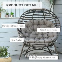 Metal Egg Chair Outdoor Garden Furniture Patio Cushion Seat Conservatory Deck